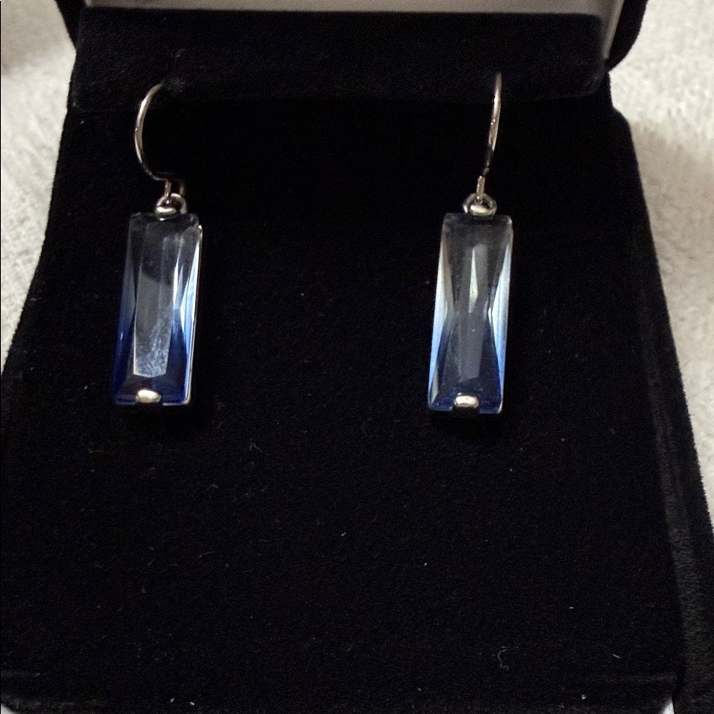 Blue Crystal Drop Earrings